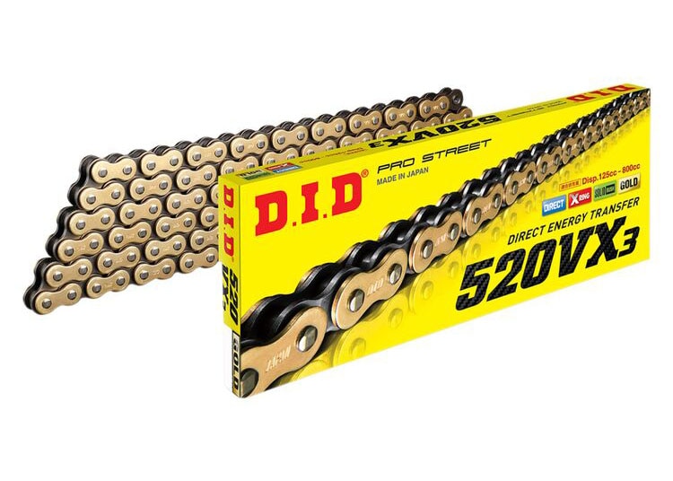 Chain, DID 520VX3 X-Ring 130 Link, Gold